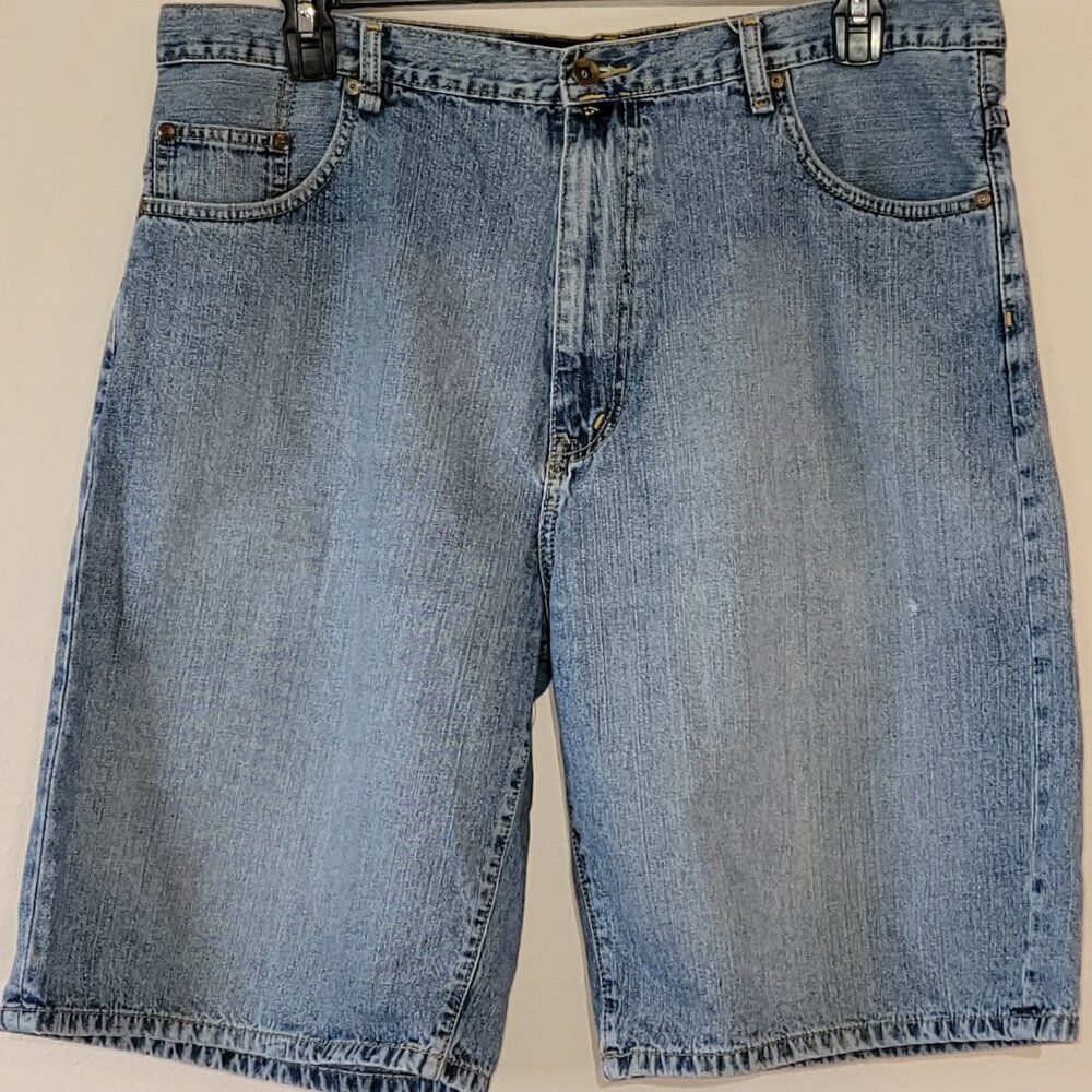 Nautica Jeans Denim Shorts Light Wash Blue 5 Pocket 11" Inseam Men's 38 x 11